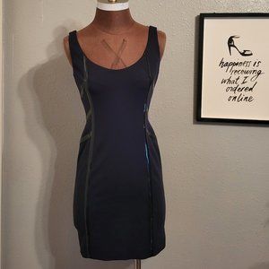 VERSACE Patent Trimmed Bodycon Dress